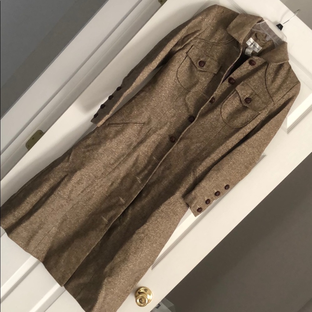 Gold shimmer long dress coat